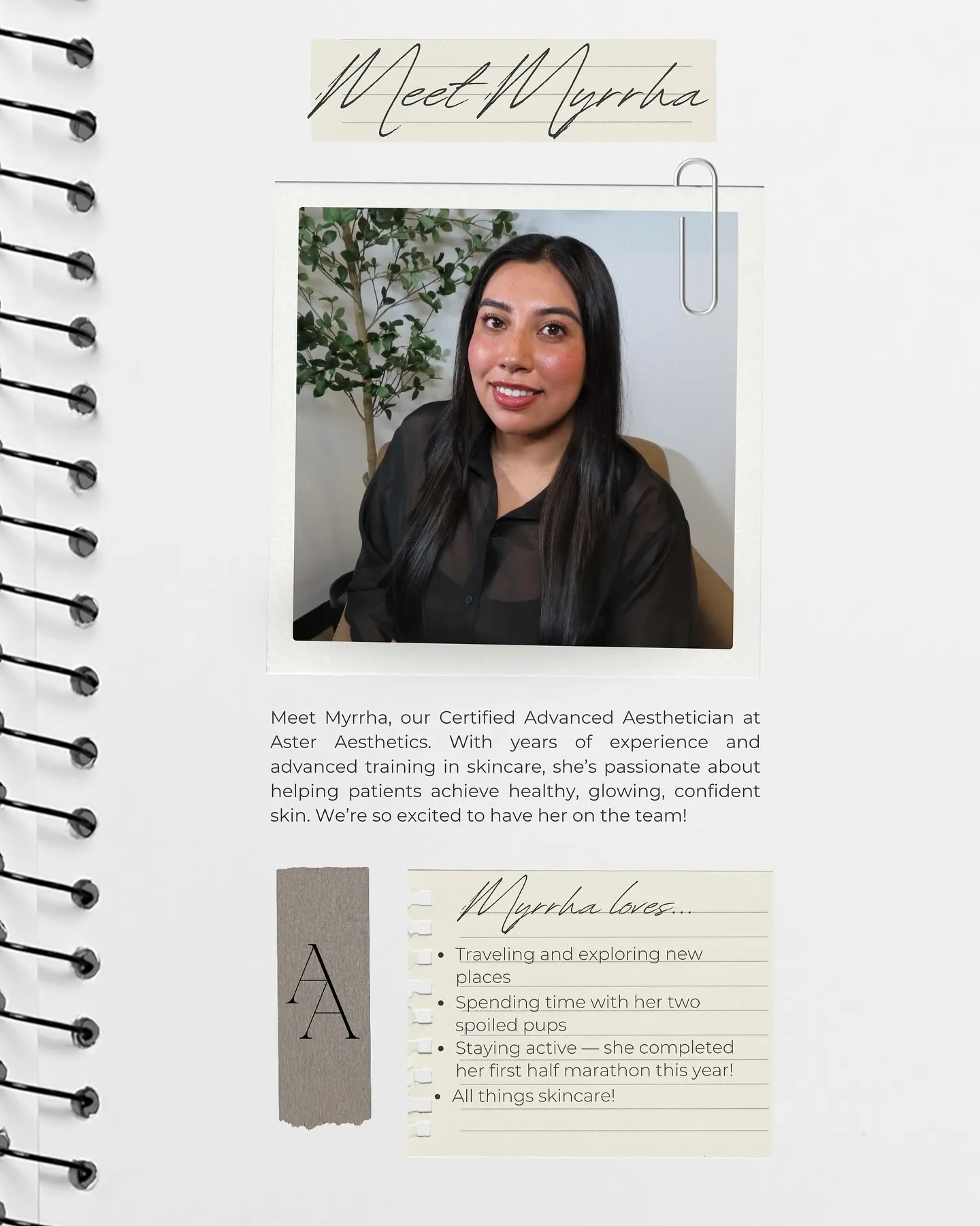 Introducing Myrrha: Aster Aesthetics’ New Certified Advanced Aesthetician
